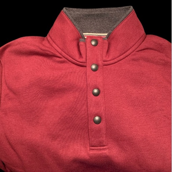 LANDSEND Mens Serious Sweats Snap Neck Mock, Kangaroo Pocket - Picture 3 of 6